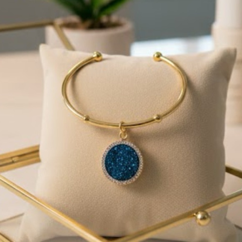 Kate Spade New York Women's All That Glitters Druzy Cuff Bracelet - Blue - Rare
